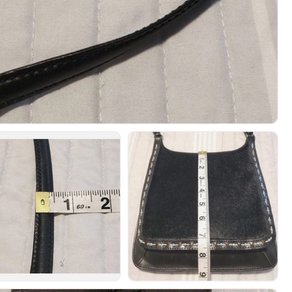 Medium Chic Blue and Black fur western Crossbody Bag for Everyday Use - Picture 10 of 14